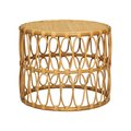 Elk Studio Accent Table, 24 in W, 24 in L, 20 in H, Natural Materials Top S0075-10013